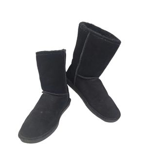 Bearpaws Emma Women's Black Suede Short Snow Boots Size 10